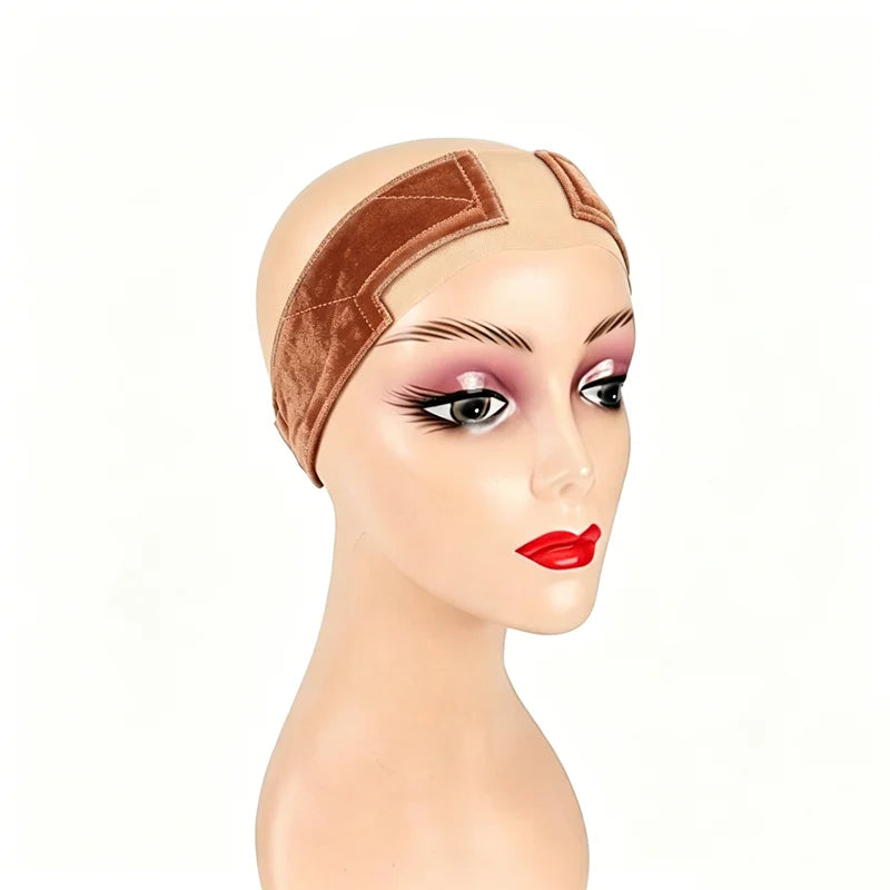 1Pc Invisible Nude Velvet Wig Grip Headband Non Slip Elastic Adjustable Wig Band for Lace Frontal Wigs Women