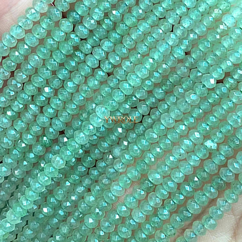 3x4mm Rondelle Faceted Natural Stone Chalcedony Tourmaline Color Loose Spacer Beads for Jewelry Making Diy Bracelet Accessories