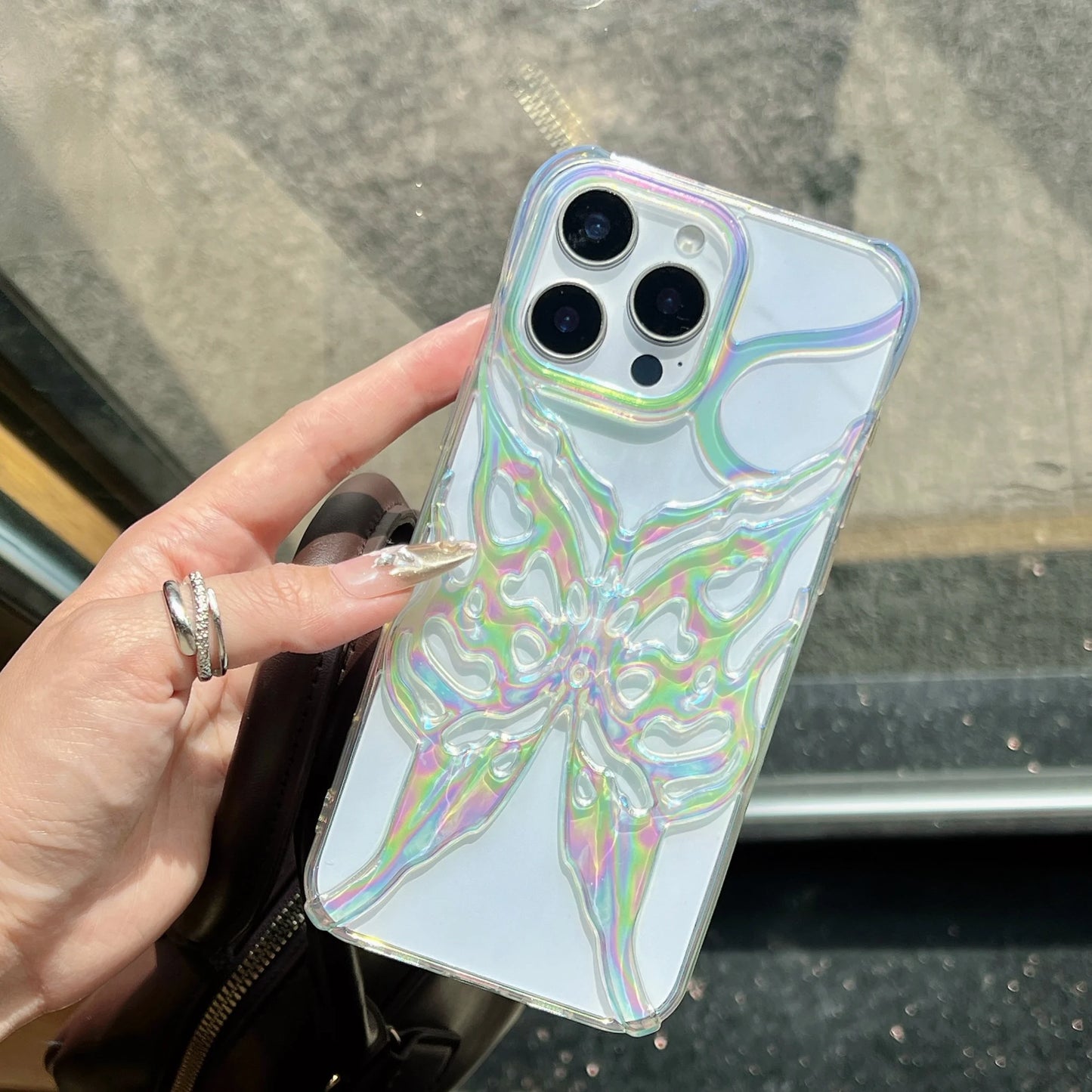 Plating Butterfly Hollow Out Gradient Color Soft Phone Case for iPhone 11 12 13 14 15 16 Pro Max Heat Dissipation Cooling Cover