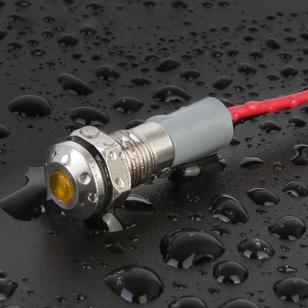 ABILKEEN 20PCS 6MM Mini Industrial Signal Indicator Light 3-6V 12-24V 110V 220V  IP65 Waterproof Metal Pilot Light