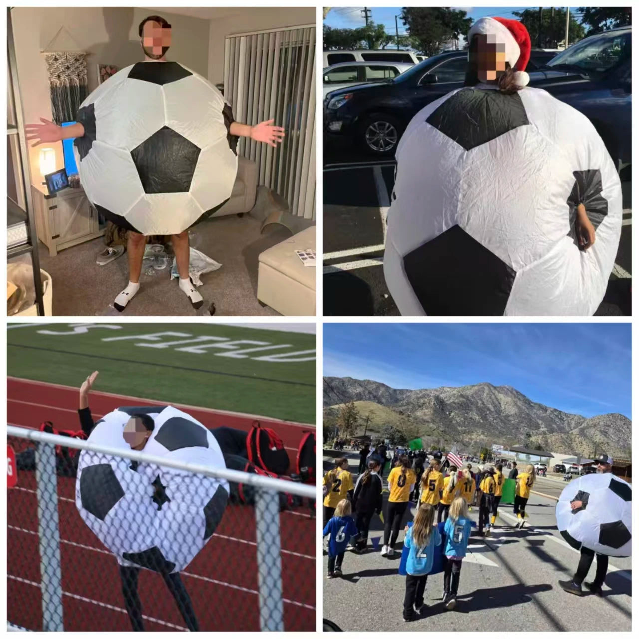 2026 New Football Inflatable Costume Funny Blow Up Suit for Adults Kids Party Cosplay Holiday Gift