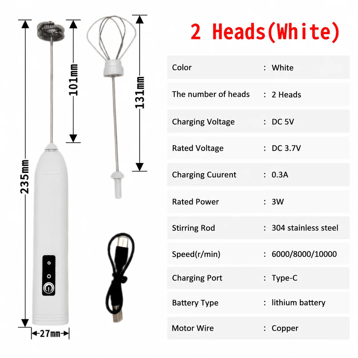Handheld Electric Milk Frother Mini Coffee Foam Maker Portable Milk Whisk Mixer for Home Latte Cappuccino