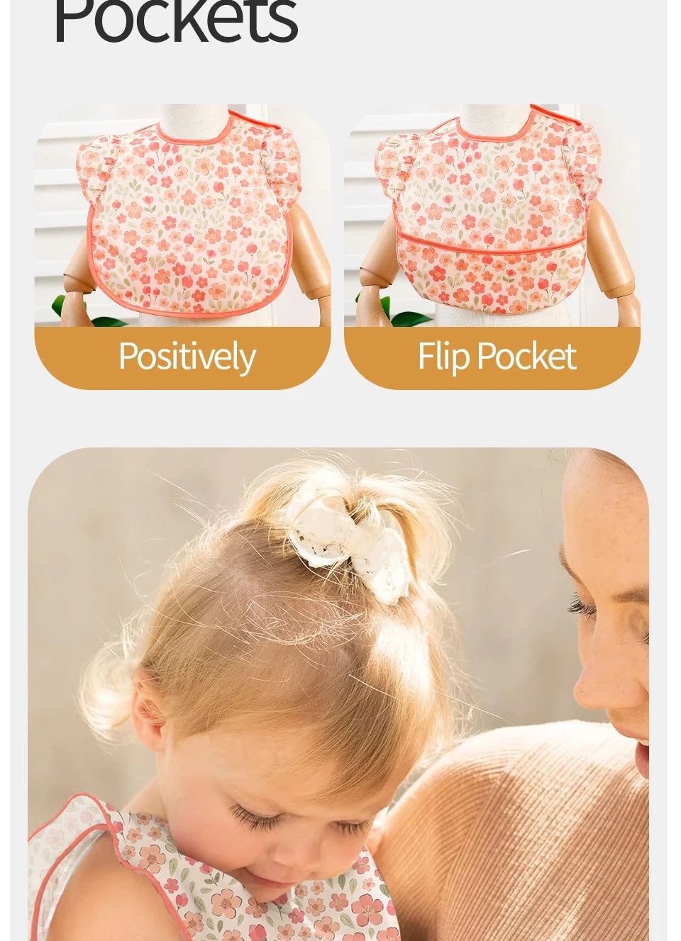 2Pcs/Set 100%Polyester Waterproof Baby Bibs,Lively and Adorable Shoulder Design Sleeveless Smock Feeding Bib Apron
