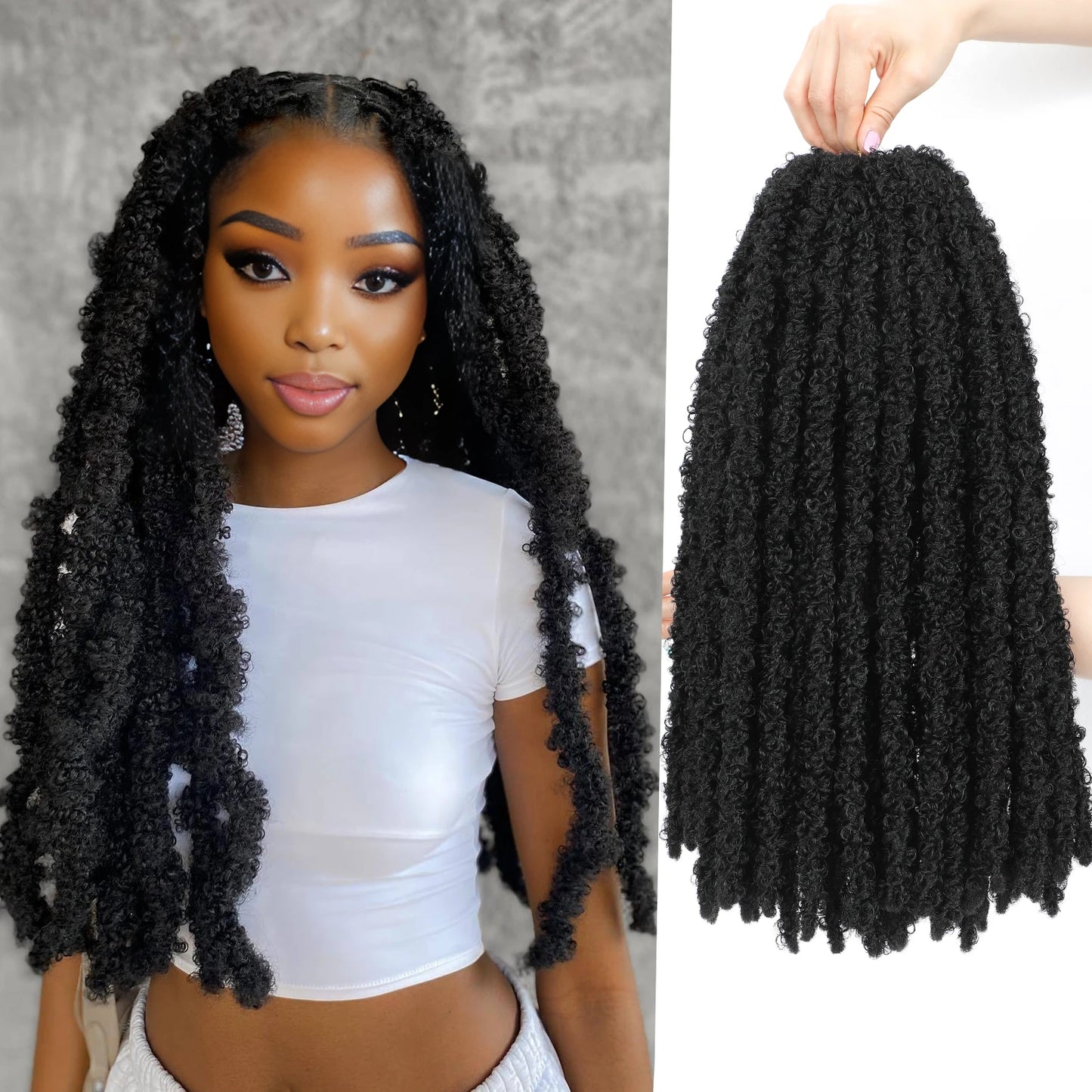 Butterfly Locs Crochet Hair 12-36 Inch Fairy Butterfly Locs Pre Looped Synthetic Distressed Faux Locs 9 Strands /Pack