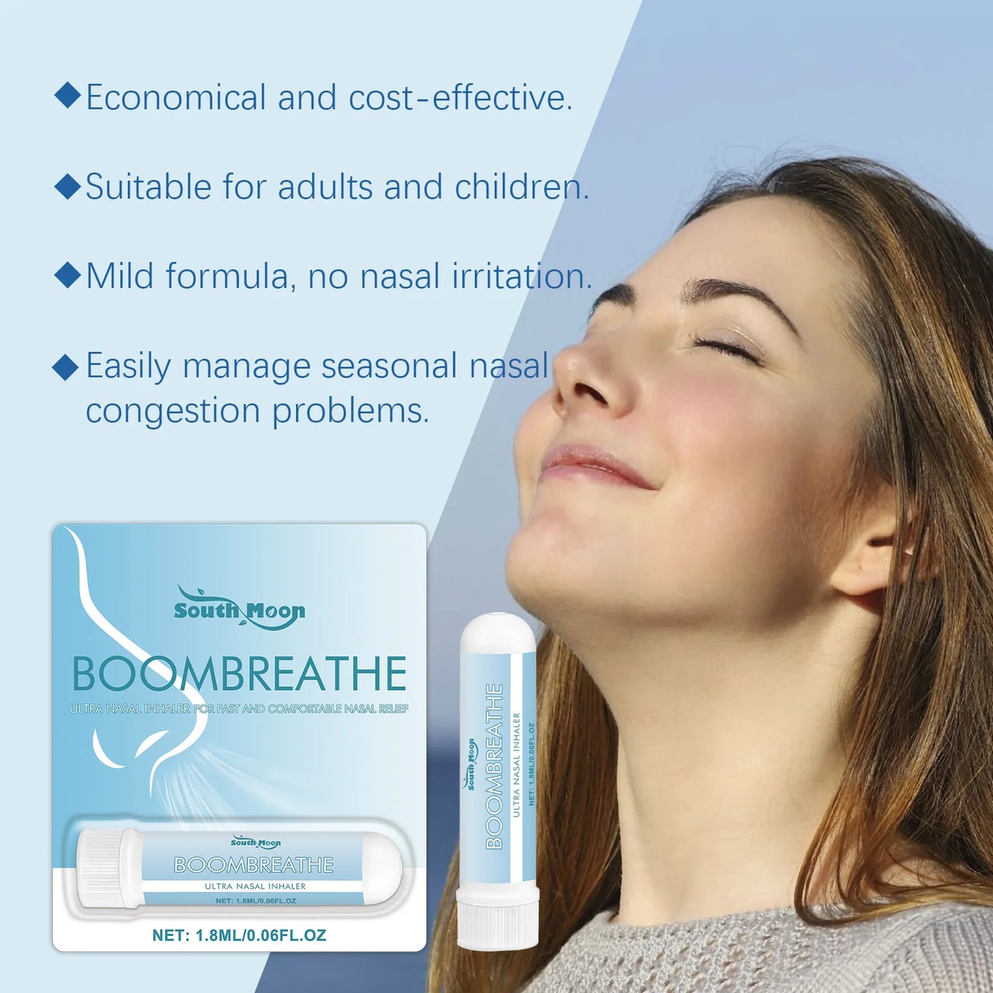 Herbal Soothing Inhaler Cleaning Nasal Improve Discomfort Gentle and Non-irritating Nasal Inhaler Long-Lasting Refreshing