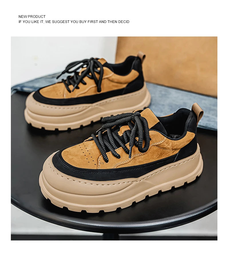 Loafers Casual Sneaker Thick Bottom Men's Sneakers Fashion Sports and Leisure Wear-resistant Shoes for Men Soft and Comfortable