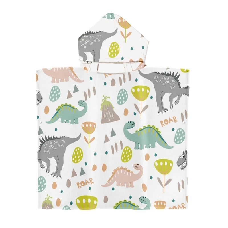 Toddler Kids Beach Towel Cotton Bathrobe Baby Boys Girls Dinosaur Animal Hooded Bathing Towel 60x60cm Children Dinosaur Blanket