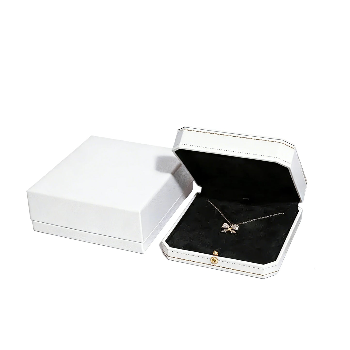 Customizable LOGO Vintage Octagonal Gold Text Storage Box Ring Earnail Bracelet  Jewelry Packaging Case Collection Storage Box