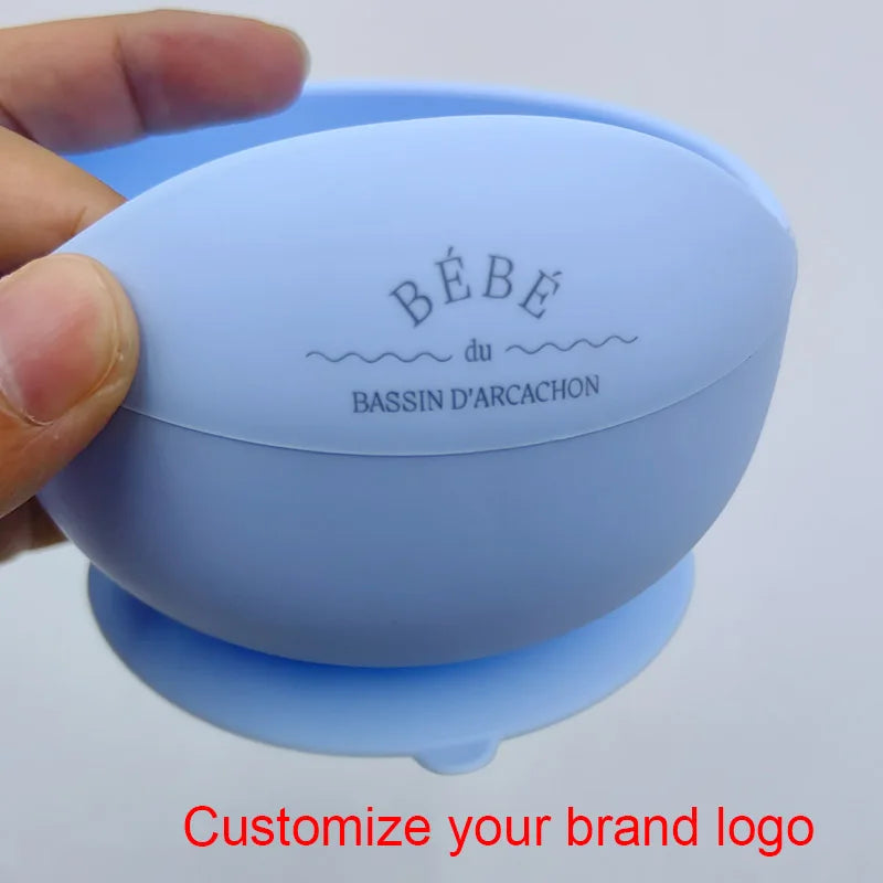 6PCS Silicone Feeding Set For Baby Personalized Name Logo Plate Bowl Customized Newborn Gift Silicone Straw Cup BPA Free