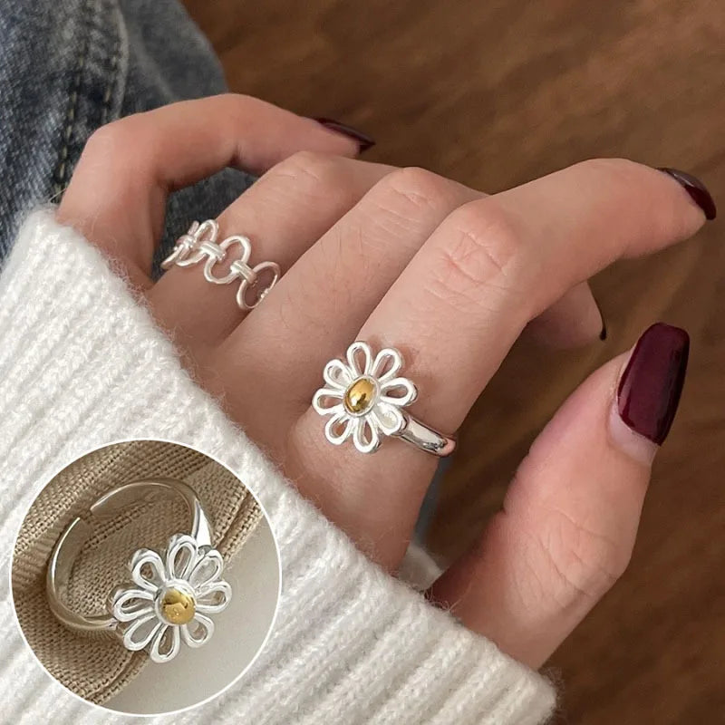 VENTFILLE 925 Sterling Silver Geometric Line Cross Wrap Open Ring For Women Gift Irregular Punk Adjustable Jewelry Dropshipping