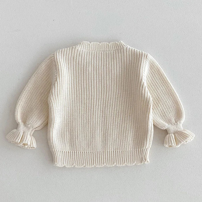 2024 New Autumn Toddler Baby Girl Knitting Clothes Suit Long Sleeved Solid Color Knitted Sweater+Pants Children Clothes Set