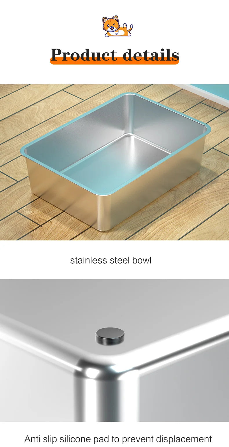XXXL Stainless Steel Litter Box with Lid，Extra Large 28"L*20"W*18.1"H Metal Cat Litter Boxs,Jumbo Enclosed Removable Litter Box