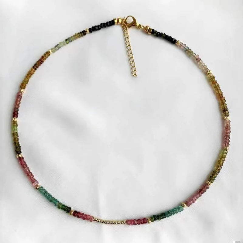 Fashion Rainbow Beads Choker Bohemian Handmade Imitation Pearls Necklace Women Charming Accessories 2022 New Trendy Jewelry