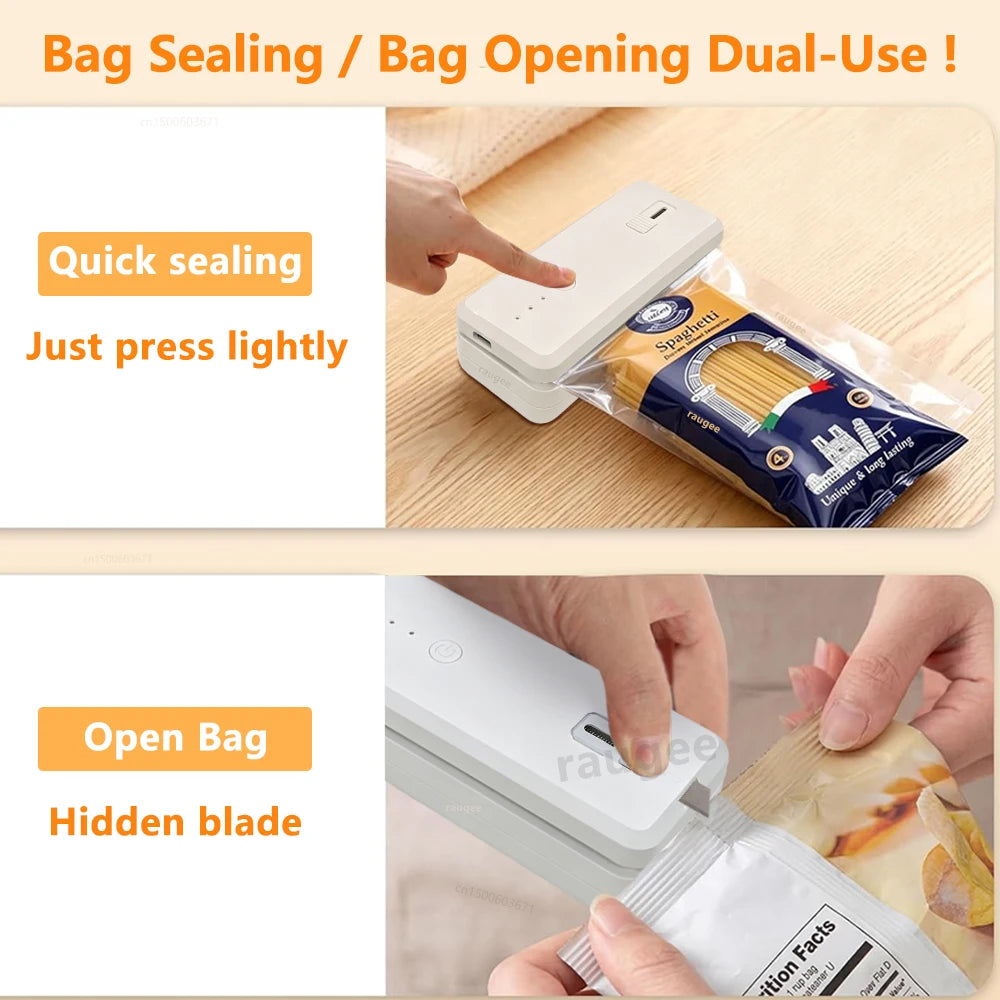 Plastic Bag Sealer Mini Heat Bag Sealing Machine Handheld Portable Plastic Bag Sealing Machine USB Rechargeable Mini Heat Sealer