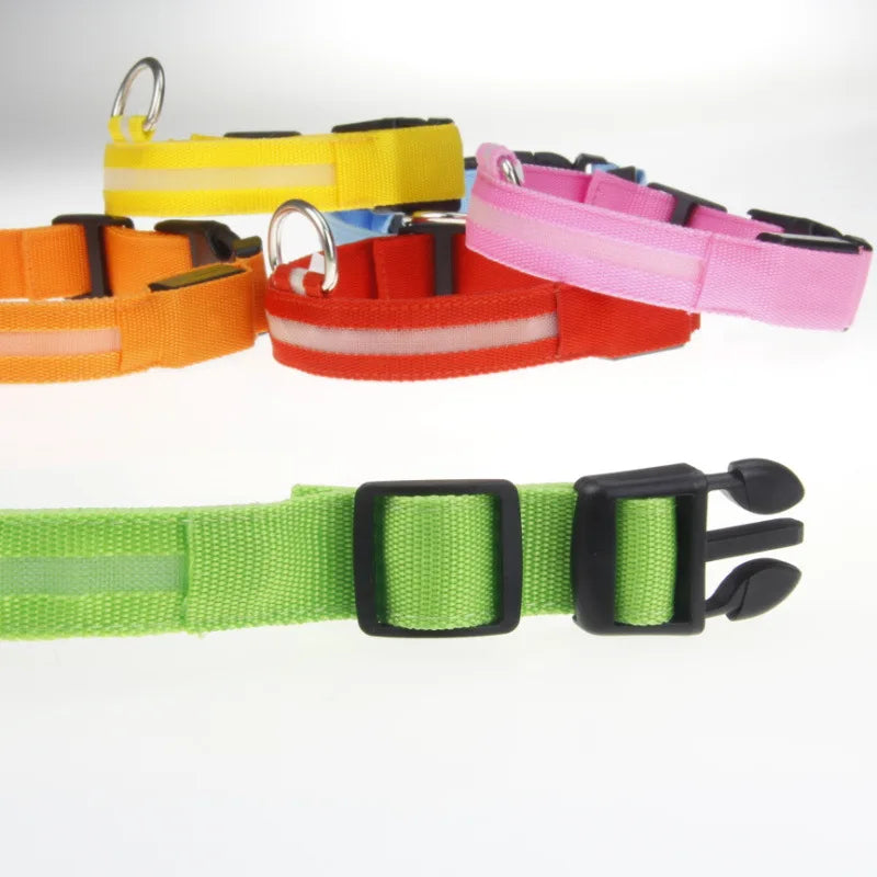 LED Illuminated Dog Collar Adjustable Flashing Lights USB Rechargeable Suitable For Small,Medium,Large,Dog Pet Safety Harness