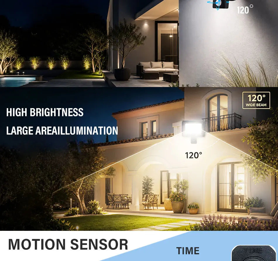 LED Motion Sensor PIR 220V Flood Light White Outdoor Wall Light 10W 20W 30W 50W 100W IP66 Street Light Outdoor Garden Lamp