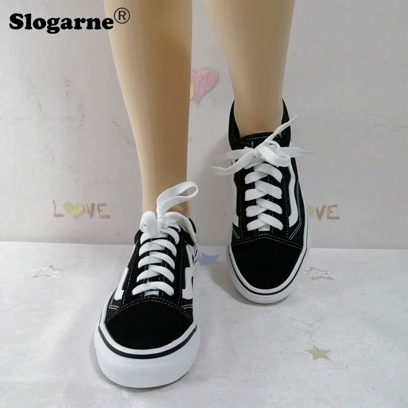 Lady Autumn Winter Casual Sneakers Women Comfort Canvas Shoes Men Loafers Unisex Students Casual Sports Shoes Flat Walking Shoes