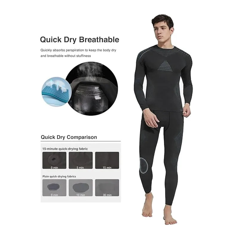 Outdoor Skiing Quick-drying Clothes Running Jumping Skiing Sportswear Moisture-wicking Thermal Underwear Functional Set