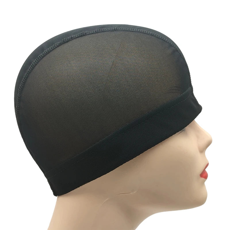 1/3/6Pcs Black Stretchy Breathable Mesh Dome Wig Cap Spandex Base Stitched Guidelines Non-Slip for Wig Making & Salon DIY