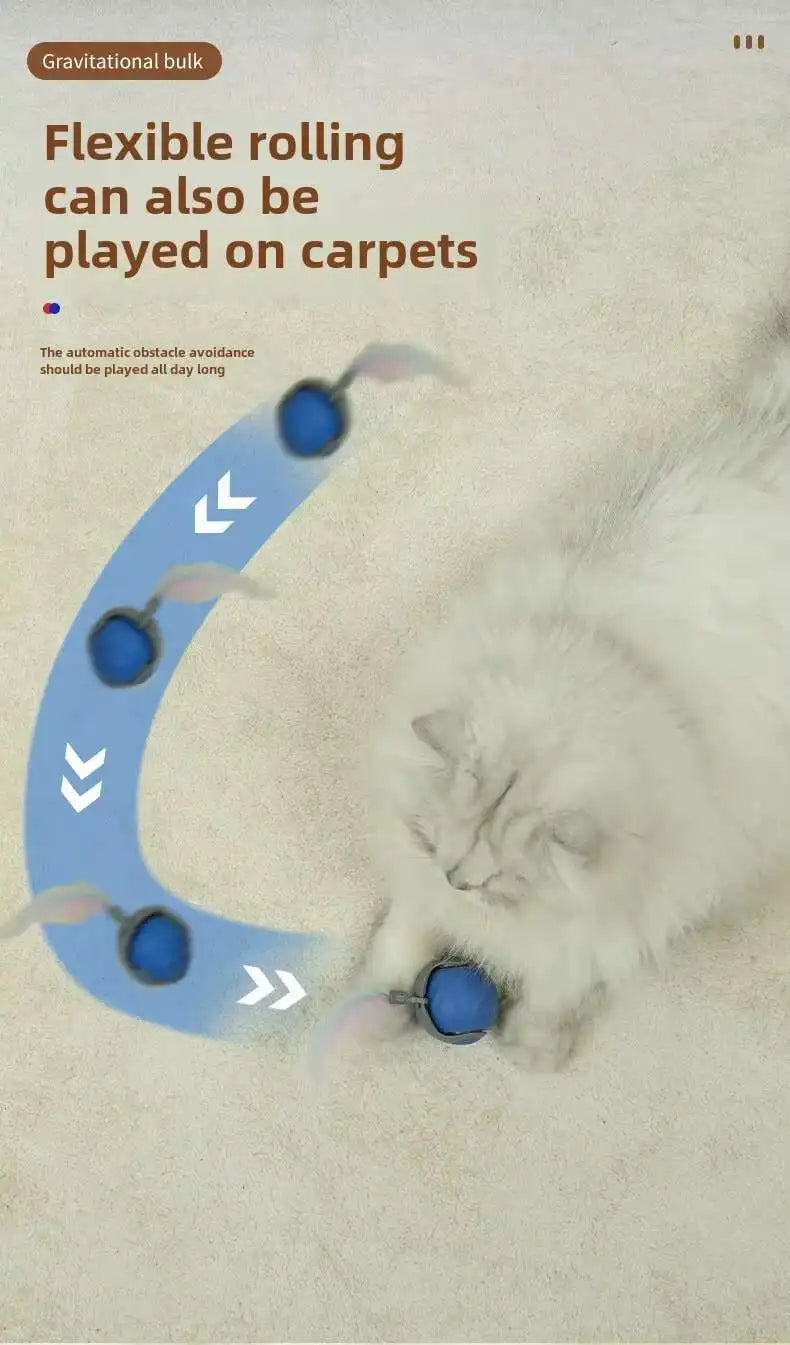 Speedy Tail 2.0 Smart Interactive Cat Toy Automatic Moving Balls for Cats And Dogs Touch Motion Rolling Toy Ball for Pet Gift.