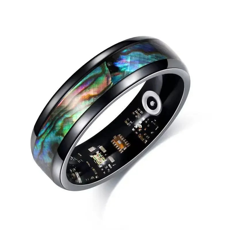 Colorful Abalone Shell Smart Ring Fitness Tracker Heart Rate Blood Oxygen Sleep Health Monitor Intelligent Jewelry Accessories