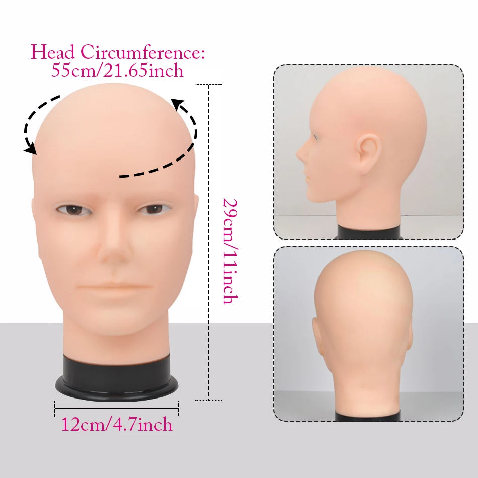Mannequin Head Wig Stand With Adjustable Wig Tripod Stand Holder For Wigs Making Display With T Pins/Wig Cap Training Practice