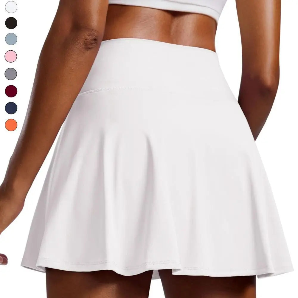 New Pleated Tennis Skirts with Shorts Pockets Tummy Control Golf Skorts Built-in Shorts Moisture Wickin Athletic Skirts Women