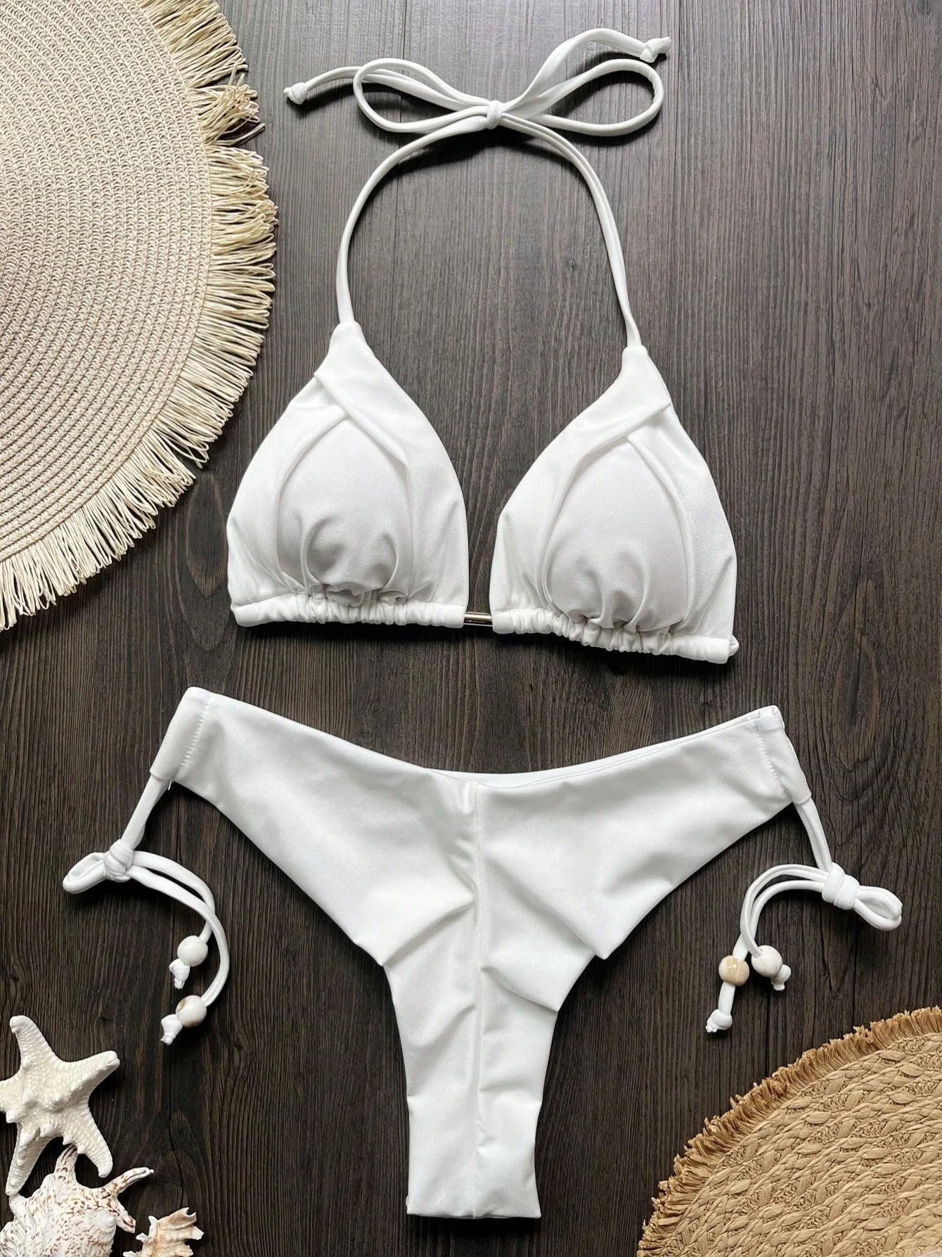 2026 Sexy Folds Bikini Set Solid Micro Bikinis Women Swimsuit Female Triangle Swimwear Beach Wear Bathing Suit