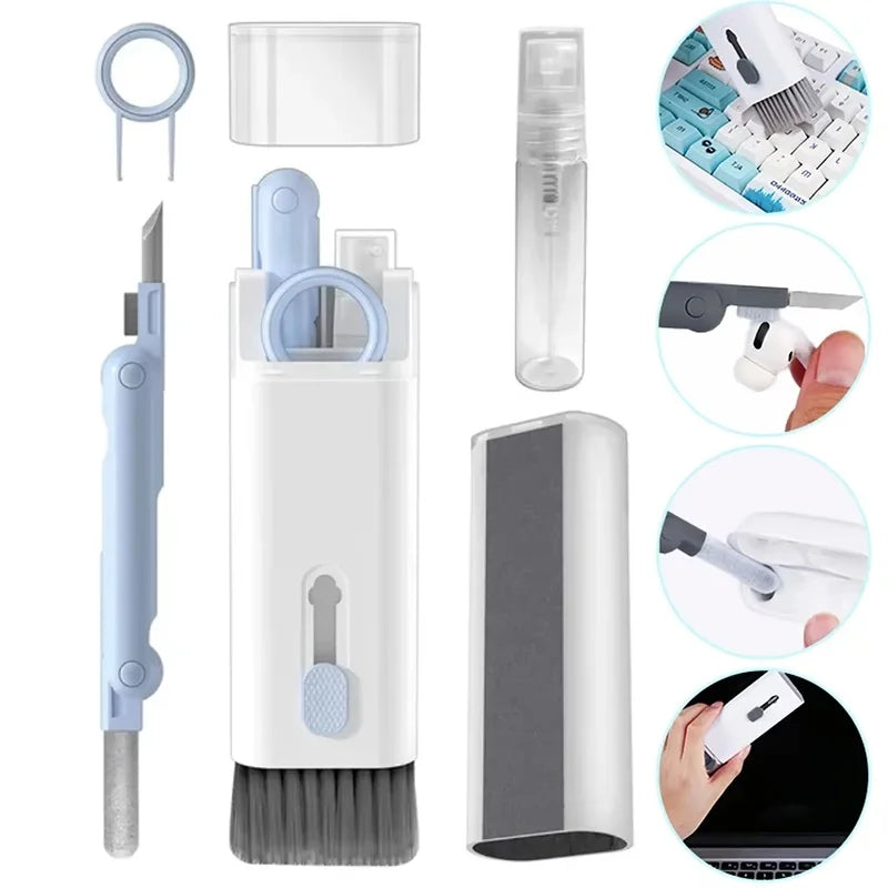 7 In 1 Laptop Keyboard Cleaner Brush Kit Earphone Cleaning Pen Keycap Puller Dust Tool For AirPods Headset Tablet Camera Phone