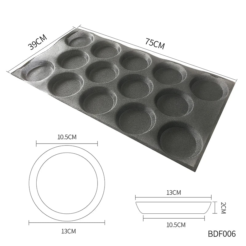 Bluedrop Food Grade Silicone Bread Form Coated Fiberglass Molds Perforated Baking Sheets for Kitchen Commercial Size