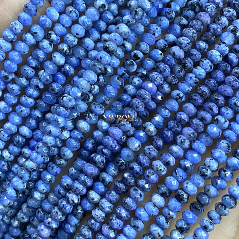 3x4mm Rondelle Faceted Natural Stone Chalcedony Tourmaline Color Loose Spacer Beads for Jewelry Making Diy Bracelet Accessories