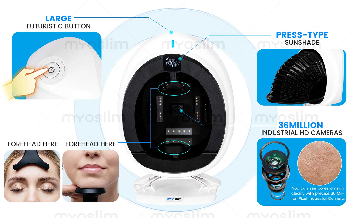 Q1 Pro Intelligent 3D Magic Skin Analyzer Mirror UV Wood Lamp Facial Skin Detection Scanner for Beauty Skin Analysis