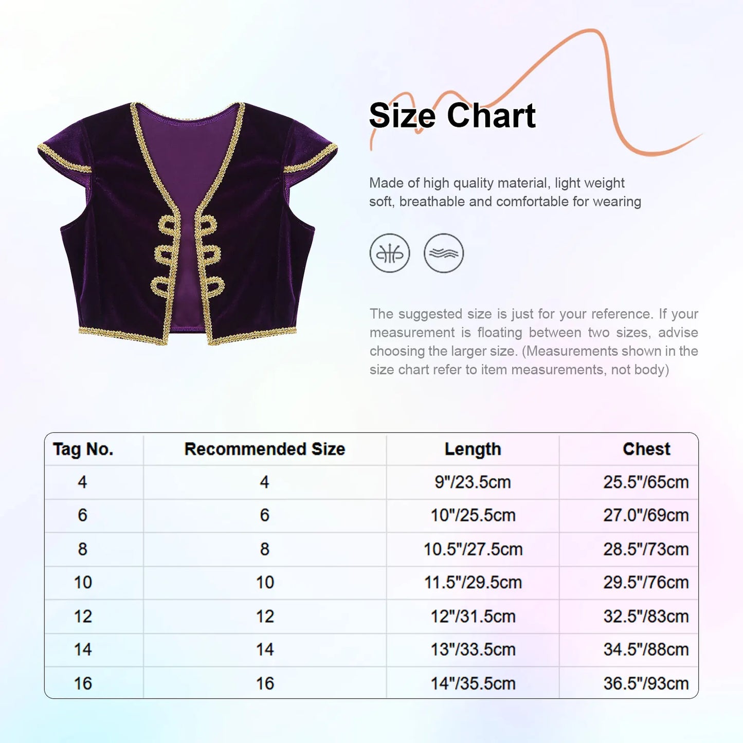 Kids Boys Arabian Prince Costume Cap Sleeve V Neck Braided Trimming Vest Waistcoat for Halloween Cosplay Theme Party Clothes