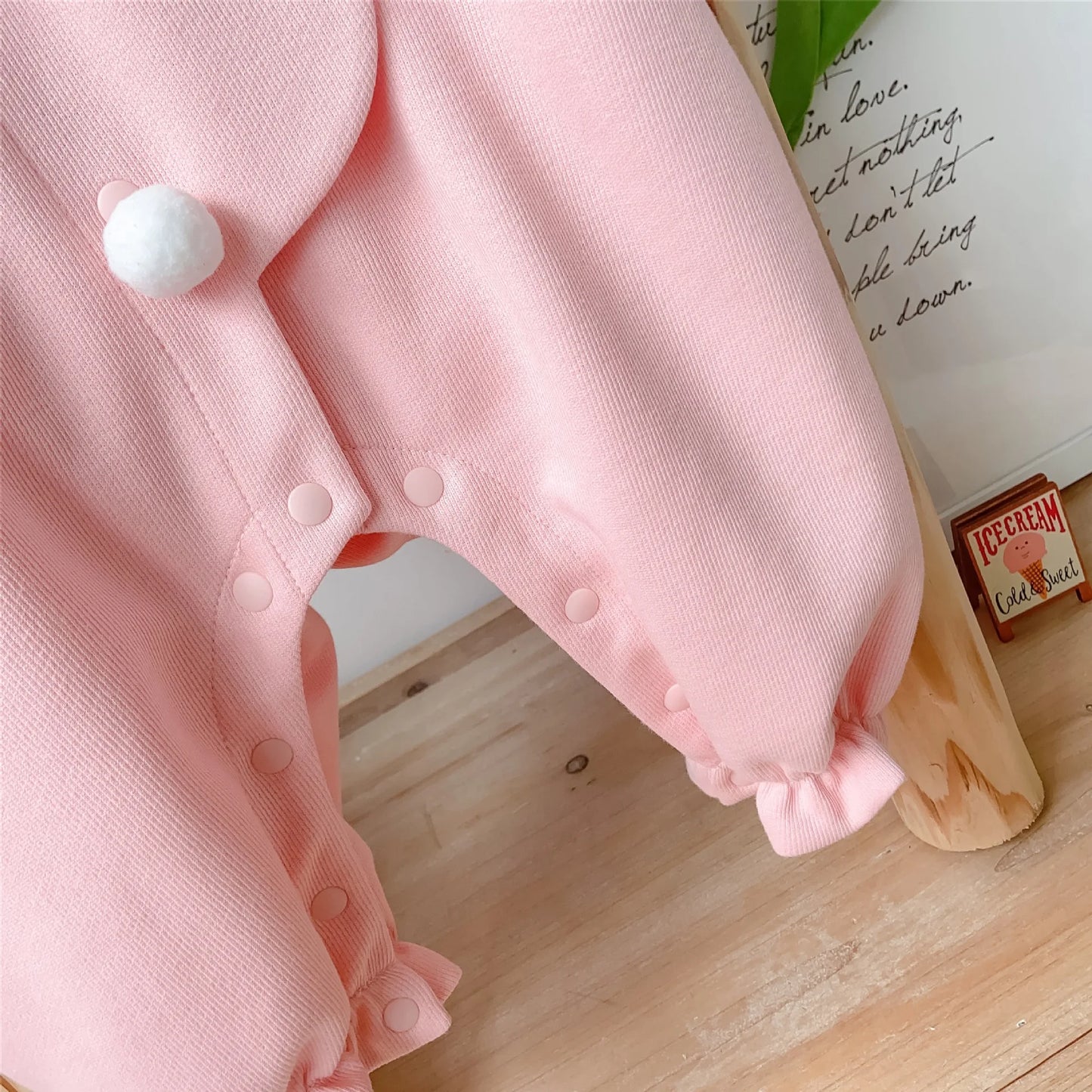 Newborn Baby Autumn Romper One Year Old Birthday Cute Girls Cartoon Rabbit Long Sleeve Bodysuits Spring New Kids Cotton Clothes