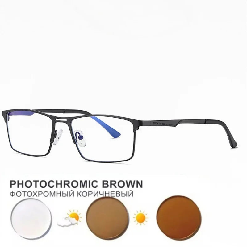Fashion Metal Myopia Classic Color Changing Glasses Ball Luminosity0 ~ 600Degree