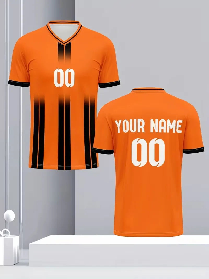 Custom Name & Number Soccer Jersey Men's Personalized Football Shirt Short Sleeve Breathable Team Sports Uniform T Shirt