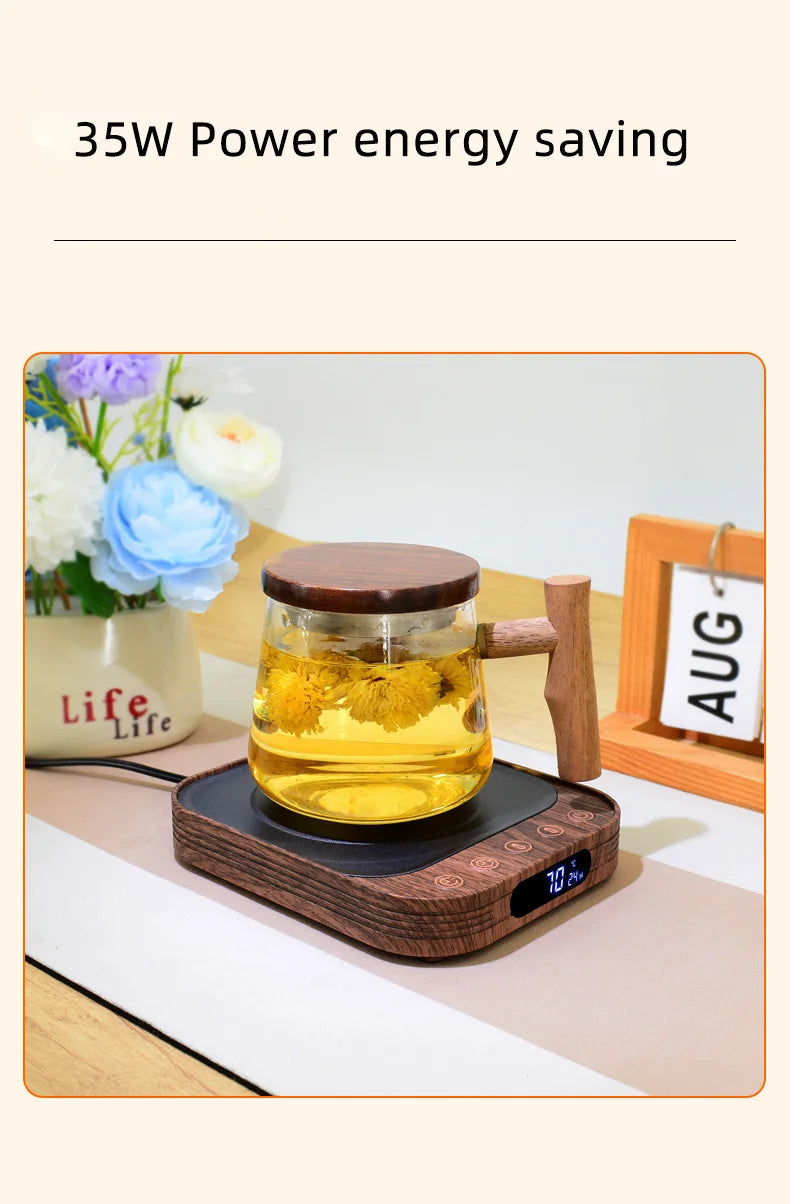 35W Electric Mug Warmer Cup Heater with 10 Gear Temperature Control Electric Hot Plate Warm Coaster Heating Pad 220V