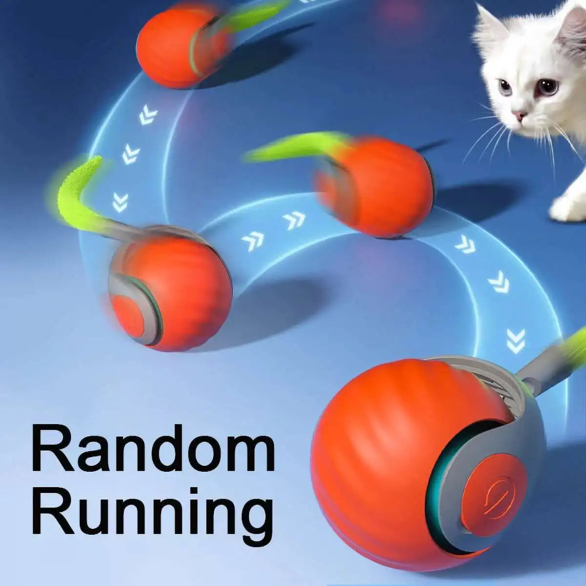 Speedy Tail 2.0 Smart Interactive Cat Toy Automatic Moving Balls for Cats And Dogs Touch Motion Rolling Toy Ball for Pet Gift.