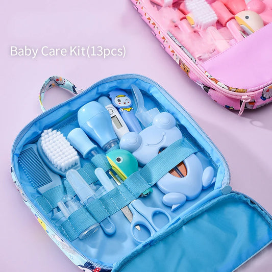 Baby Care Kit Kid Multi-functional Nail Clipper Comb Hair Thermometer Grooming Brush Kit Scissors Baby Health Care Set  Newborn