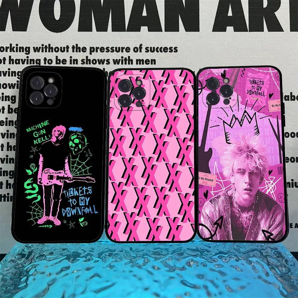 M-Machine Gun K-Kelly MGK Soft Back Phone Cover Case for iPhone 17 16 Pro Max 15 12 11 16e 13 Mini 14 15 Plus