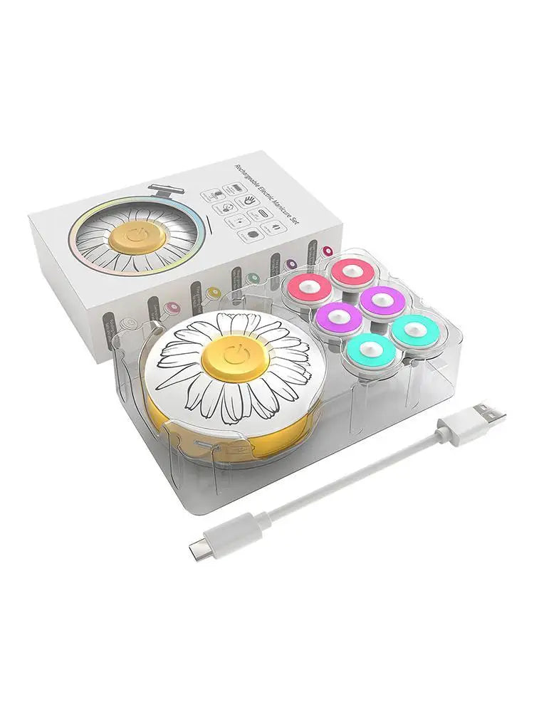 Electric Baby Nail File Safe Rechargeable Manicure Set Newborn Infants Fingernail Clippers With 6 Grinder For Toes Nail Polisher