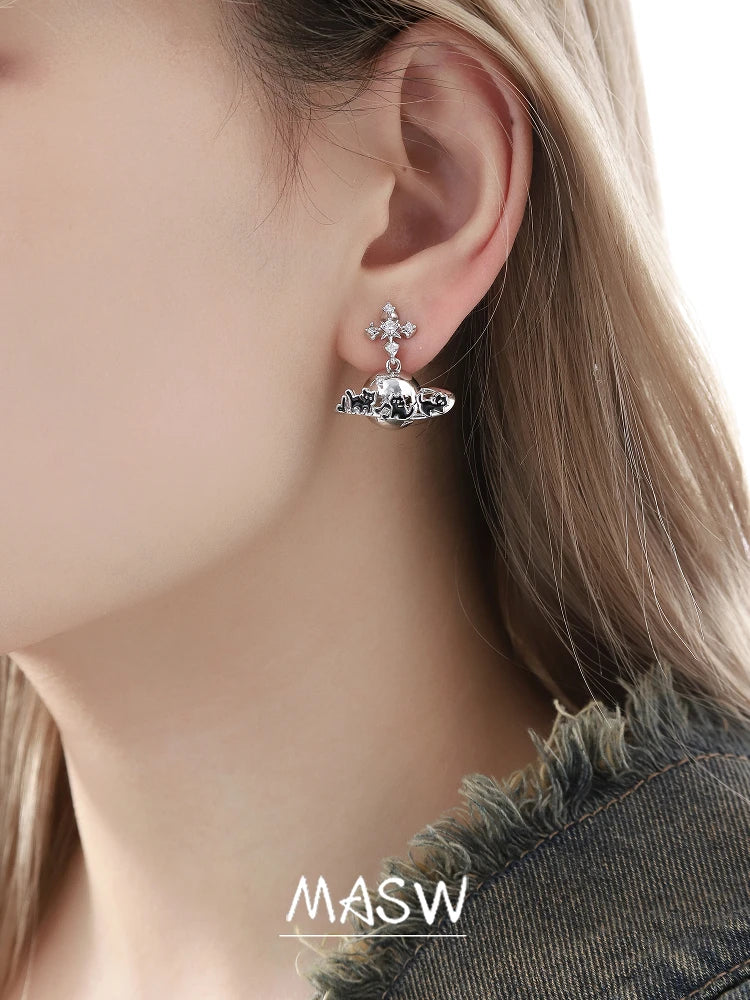 MASW Original Design Luxury Temperament Planet Cats Earrings For Women Party Gifts Fashion Jewelry Accessories Hot Selling