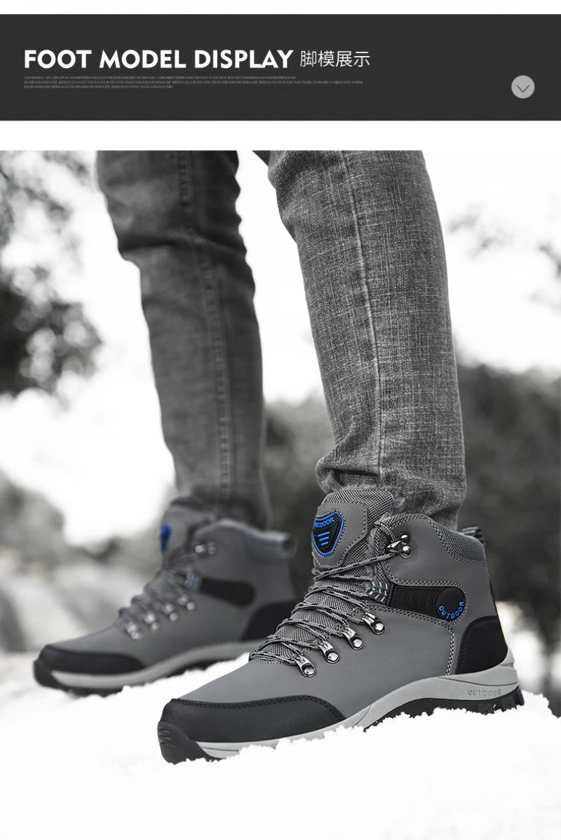 Winter Large Size Plus Velvet Thickened Warm Snow Boots Outdoor Men's High-Top Northeast Cotton Boots Comfortable And Casual