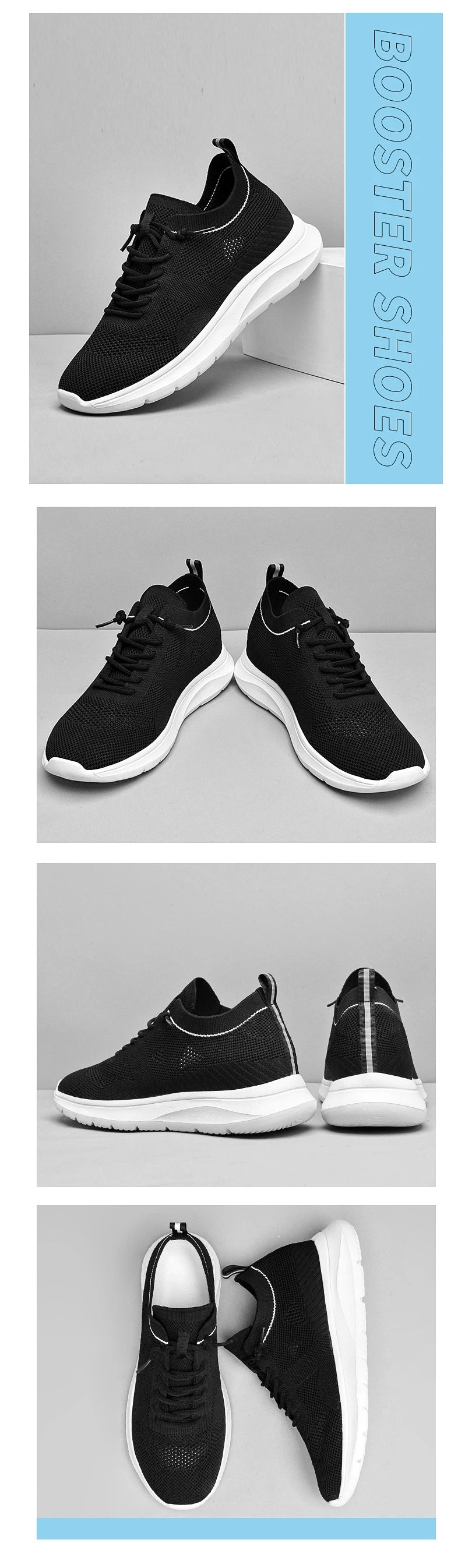 Unisex 6CM Height Increase Breathable Mesh Casual Shoes Lightweight Comfortable Elevator Sneakers for Men & Women Walking Shoes