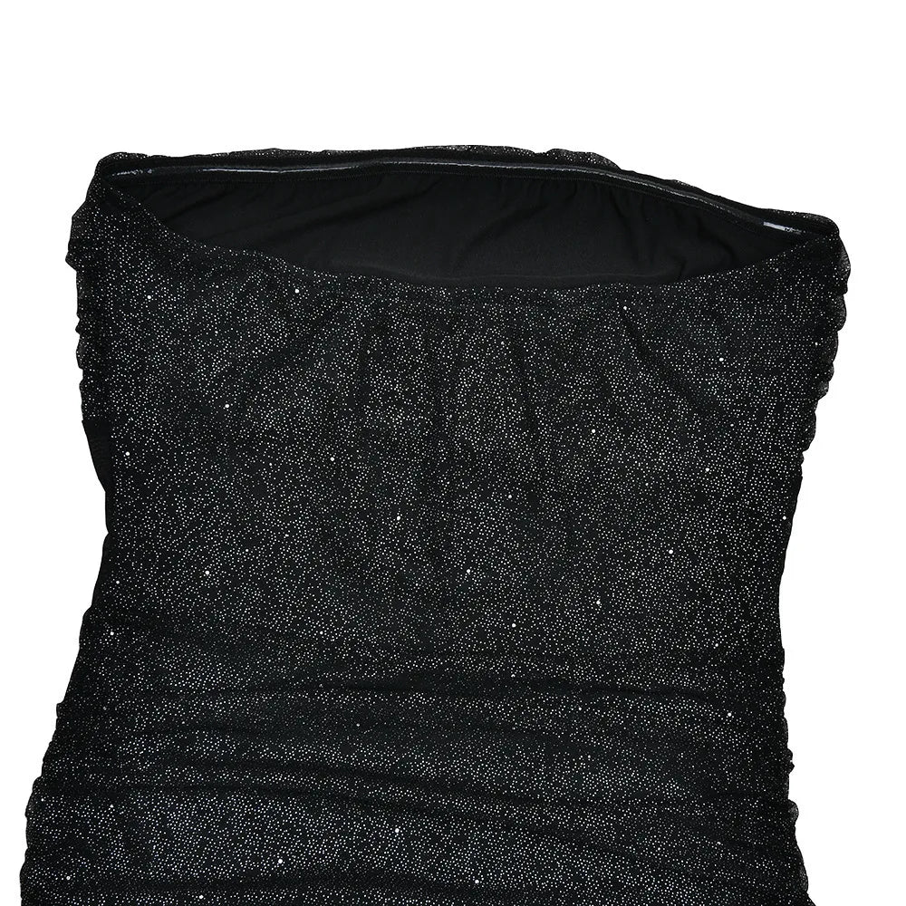 Townlike Slim Bodycon A-line Maxi Long Dress Women 2025 Summer Dress Ribbon Sparkle Glitter Nightclub Sexy Party Dresses