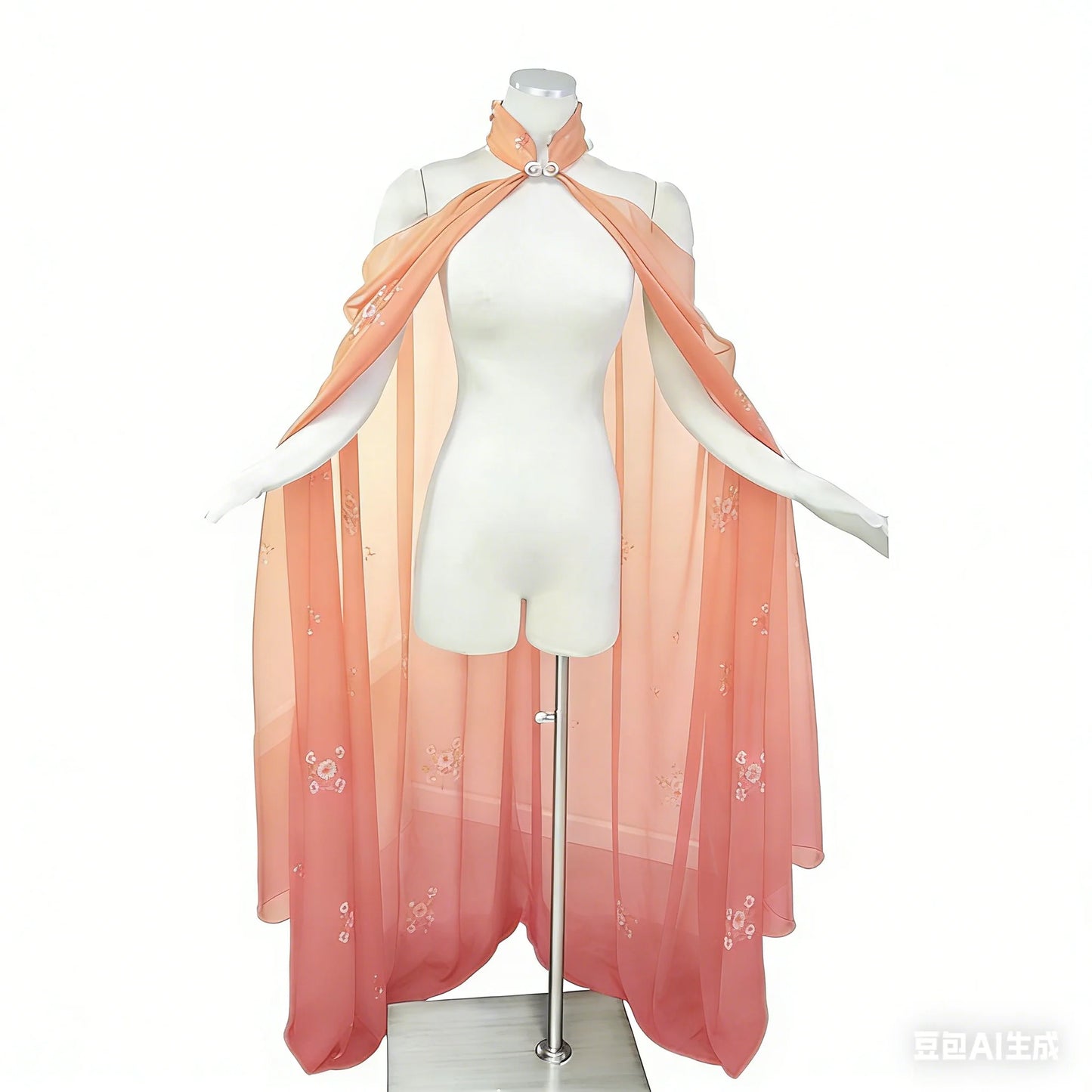 Halloween Costume Women Shawl Cape Cloak Medieval Neck Cape Shawl Cosplay Princess Witch Bride Party Chiffon Light Coat Robe