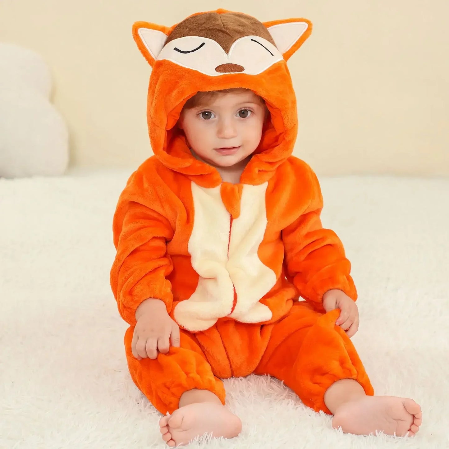 Newborn Baby Deer Animal Cartoon Romper Clothes Girls Pajamas Long Sleeve Hooded Onesies Infant Boys Costumes For Christmas