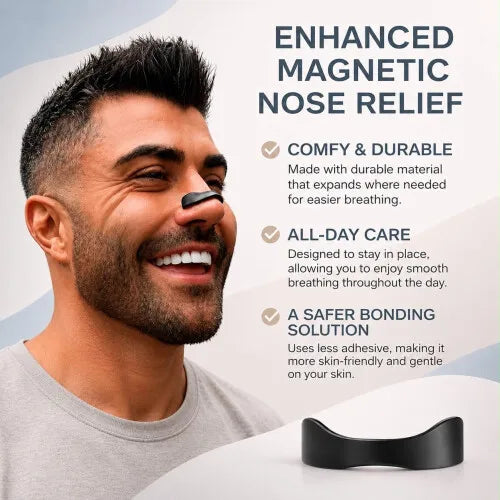 Magnetic Adjustable Nose Clip Set Nasal Dilator Anti Snoring Sleep Aid Boost Breathing Portable Travel Daily Use for Adults