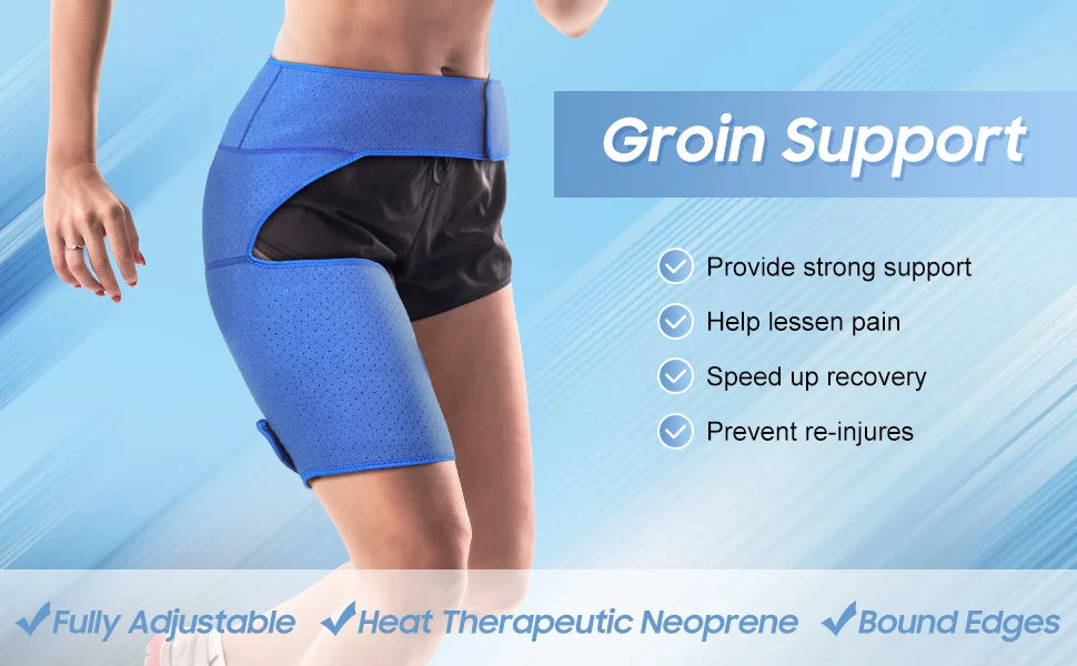 Hip Support Brace & Groin Bandage – Targeted Relief for Thigh, Hamstring, Pulled Muscle, Arthritis, Bursitis & Sciatica