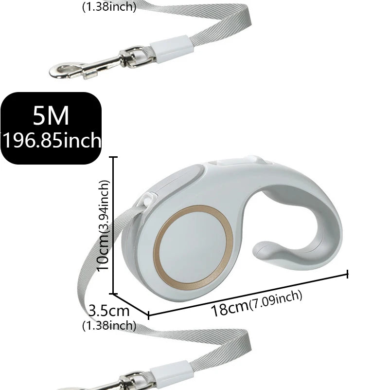 3/5m Nylon Dog Leash Automatic Retractable Durable Lead Automatic Retractable Traction Flexible Small Medium Dogs Pet Products